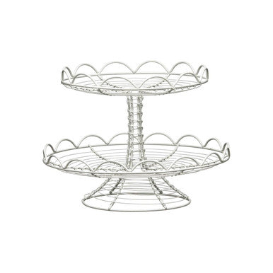 Orsina 2-Tier Cupcake Stand – Cream Wire Dessert Display Server