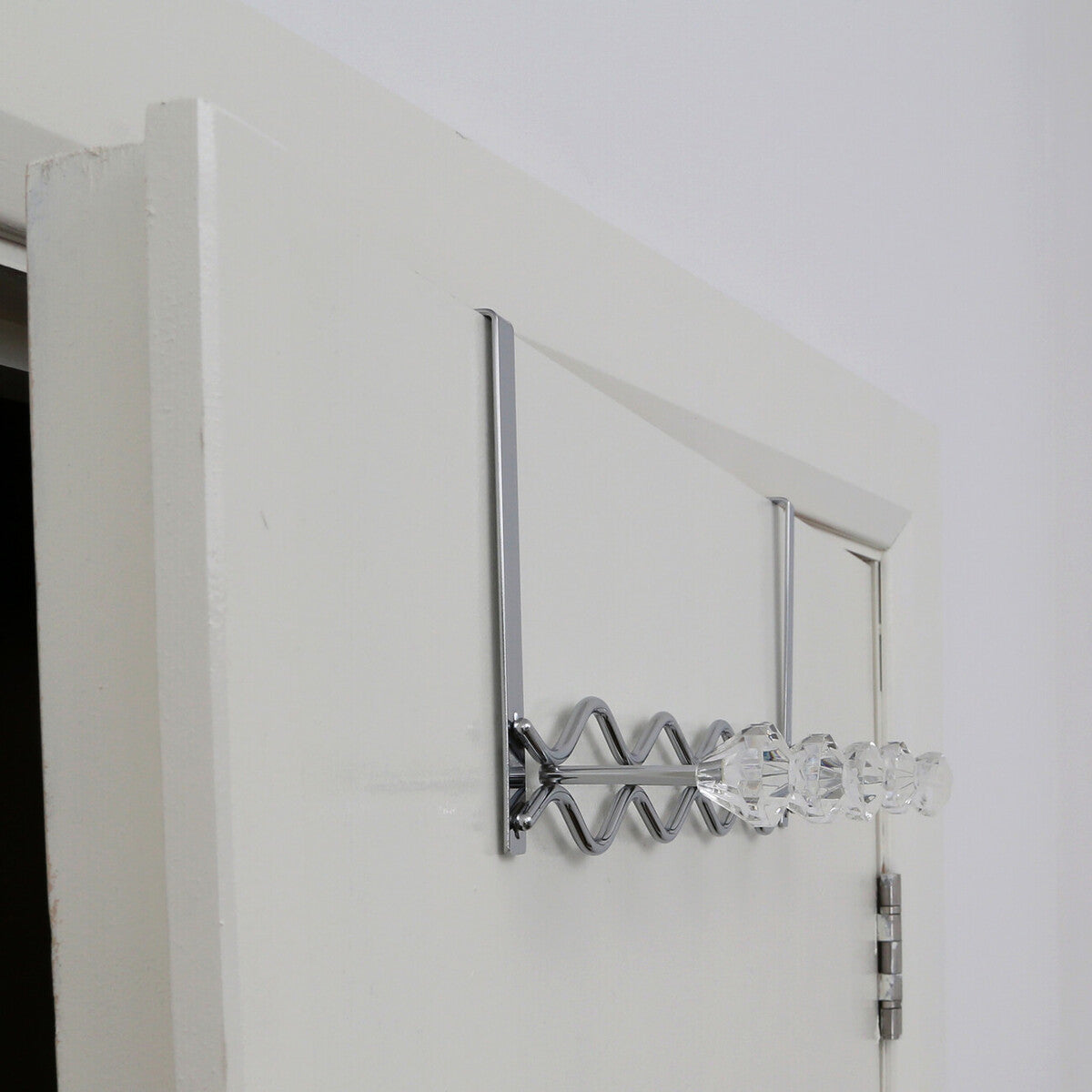 Orsina Jaxen Chrome Over Door Hanger | 5 Diamante Storage Hooks