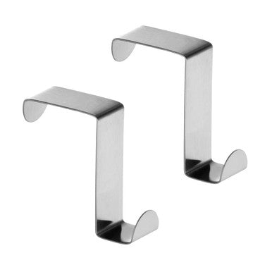 Orsina Over Door Reversible Hooks – Set of 2 Stainless Steel Chrome
