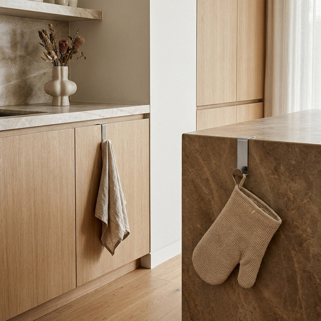 Orsina Over Door Reversible Hooks – Set of 2 Stainless Steel Chrome