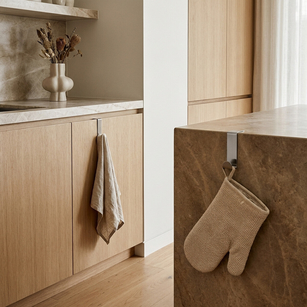 Orsina Over Door Reversible Hooks – Set of 2 Stainless Steel Chrome