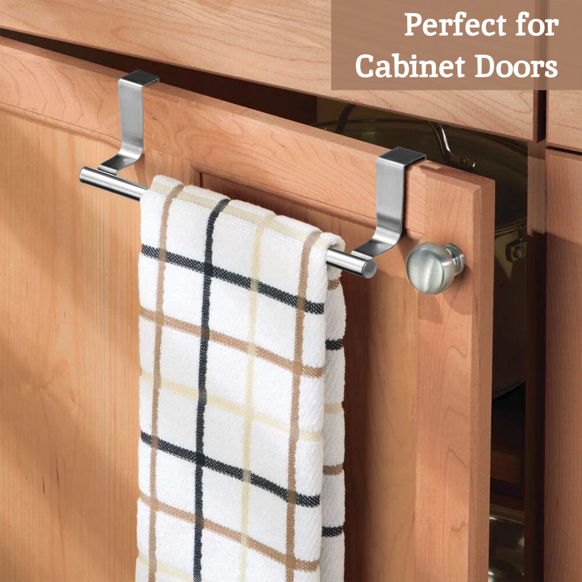 Orsina Over Door Kitchen Towel Rail – Stainless Steel Hanging Rack