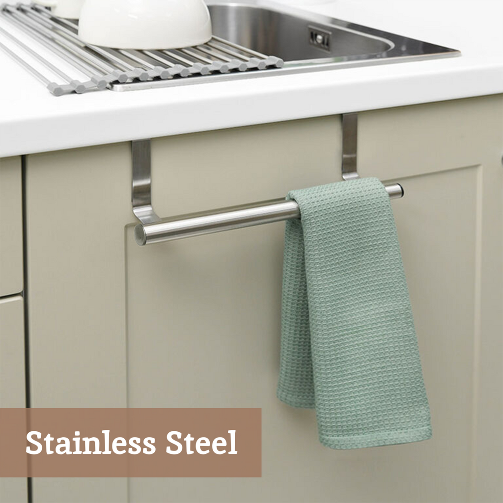 Orsina Over Door Kitchen Towel Rail – Stainless Steel Hanging Rack