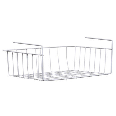 Orsina Under Shelf Storage Basket – Large White Metal Wire Organizer