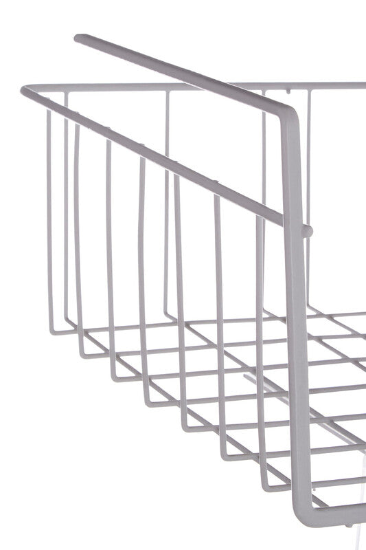 Orsina White Metal Under Shelf Storage Basket | Small Wire Organizer