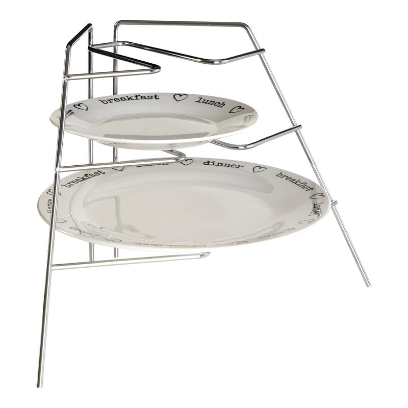 Orsina Wallis Corner Plate Rack – Chrome Metal Kitchen Cupboard Organiser