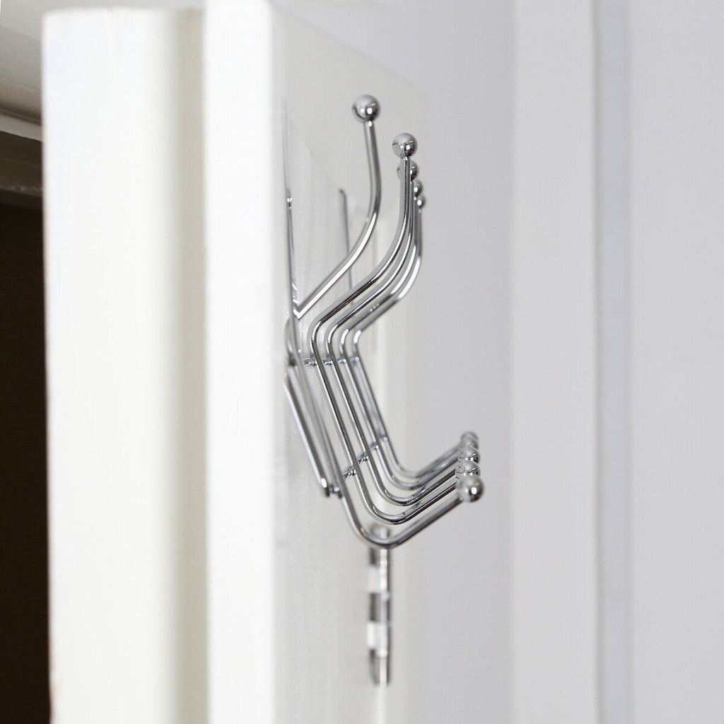 Orsina 10-Hook Over Door Chrome Hanger – Space-Saving Storage Rack