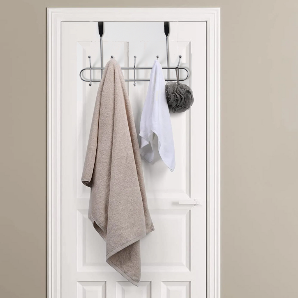 Orsina Chrome Over Door Hanger – 10 Hook Metal Storage Organizer