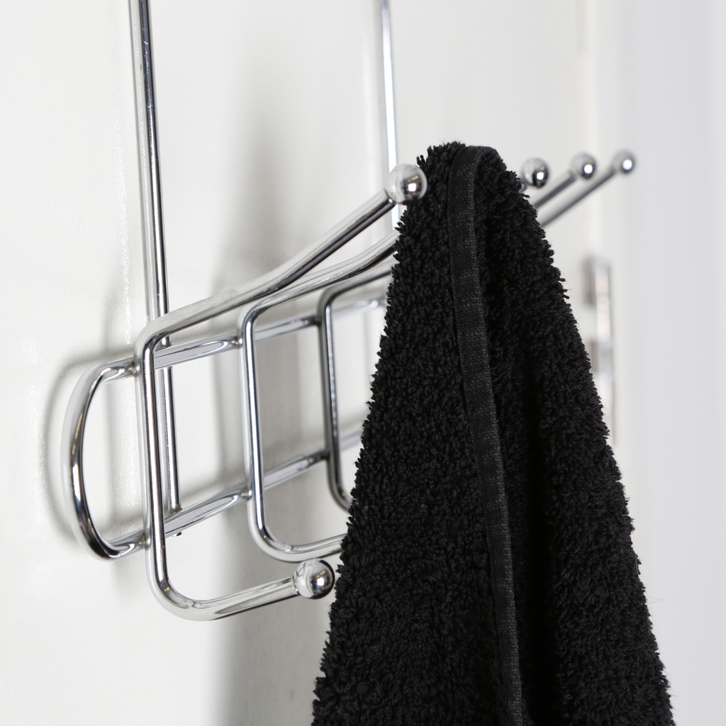 Orsina Chrome Over Door Hanger – 10 Hook Metal Storage Organizer