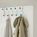 Orsina Over Door Hanger – 10 Hook Chrome Rack with Turquoise Balls