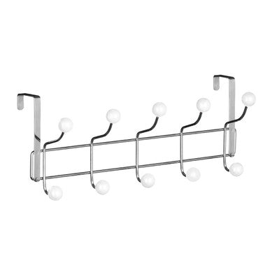 Orsina Jaxen Chrome Over Door Hanger | 10 Ball Hooks Storage Rack