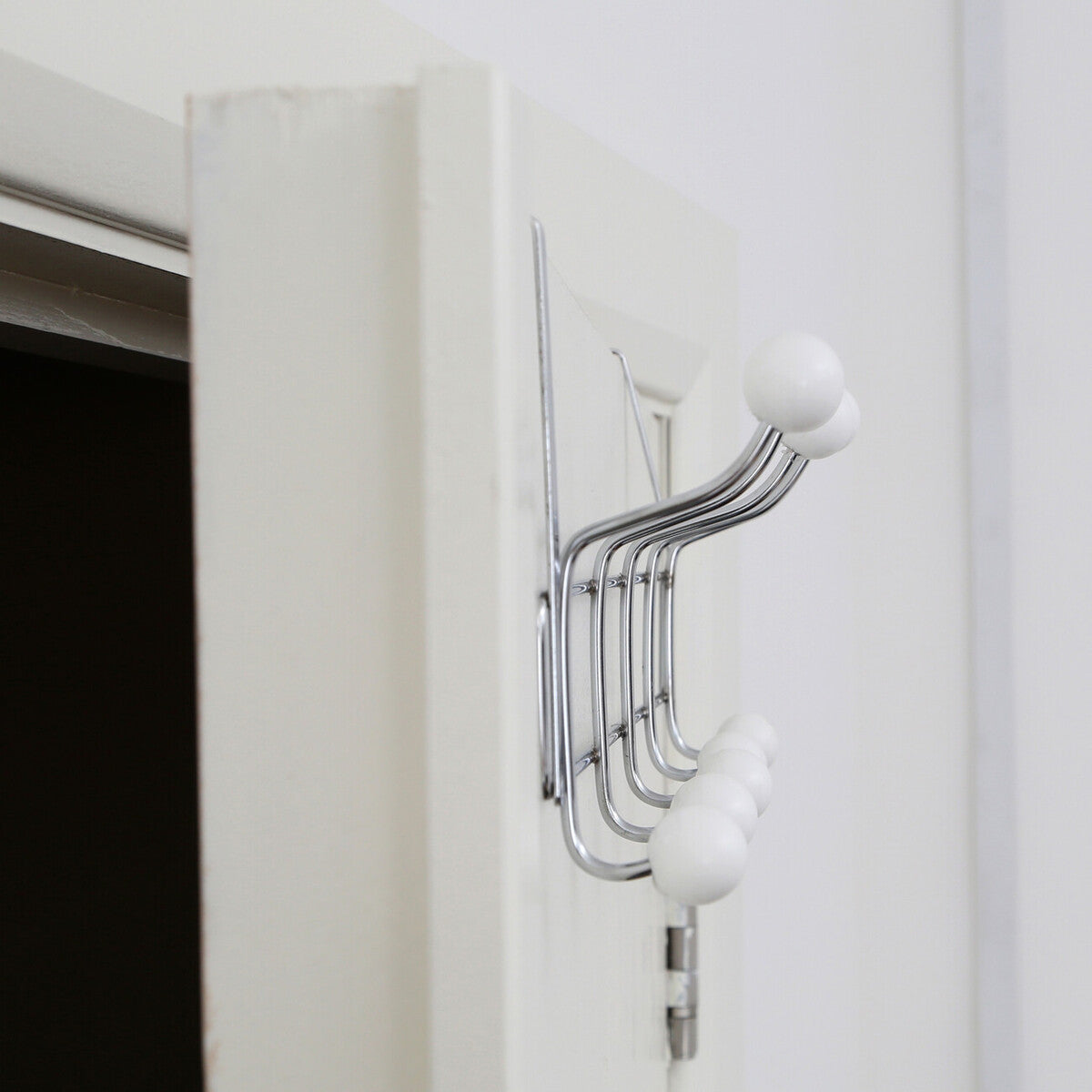 Orsina Jaxen Chrome Over Door Hanger | 10 Ball Hooks Storage Rack