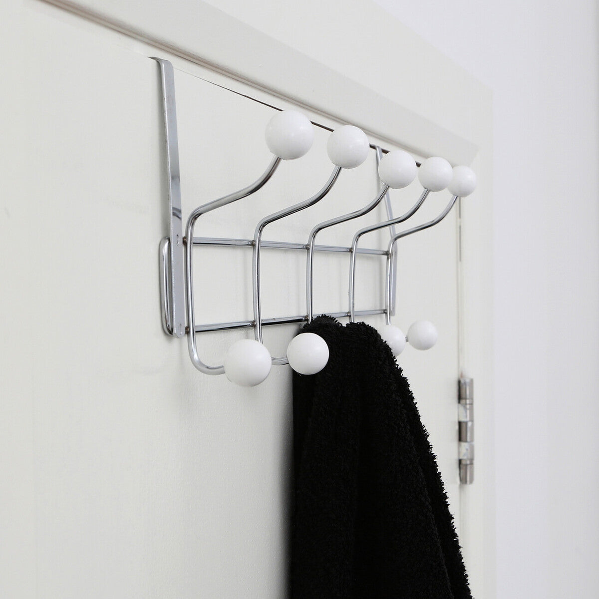 Orsina Jaxen Chrome Over Door Hanger | 10 Ball Hooks Storage Rack