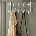 Orsina Jaxen Chrome Over Door Hanger | 10 Ball Hooks Storage Rack
