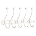 Orsina Wall Mounted 10 Hook Metal Coat Rack – Cream Entryway Hanger