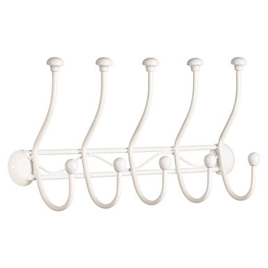 Orsina Wall Mounted 10 Hook Metal Coat Rack – Cream Entryway Hanger