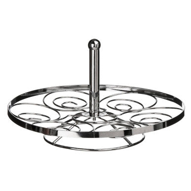 Orsina Swirl Chrome 6 Cupcake Stand – Silver Metal Dessert Display
