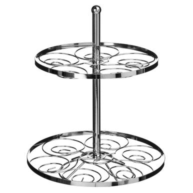Orsina 2 Tier Chrome Cupcake Stand – Silver Metal Dessert Display