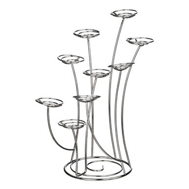 Orsina Swirl Chrome 9 Cupcake Stand – Silver Metal Spiral Display