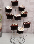 Orsina Swirl Chrome 9 Cupcake Stand – Silver Metal Spiral Display