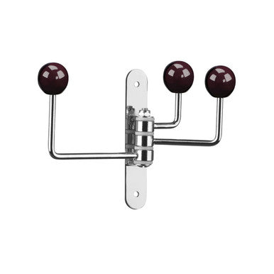 Orsina Jaxen 3 Hook Wall Hanger – Purple Ceramic & Chrome Coat Rack