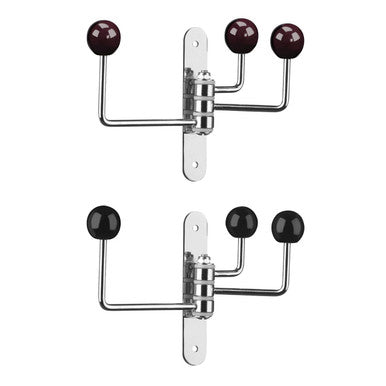 Orsina Jaxen 3 Hook Wall Hanger – Purple Ceramic & Chrome Coat Rack