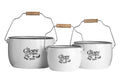 Orsina La Cuisine De Mere White Enamel Kitchen Storage Pots – Set of 3