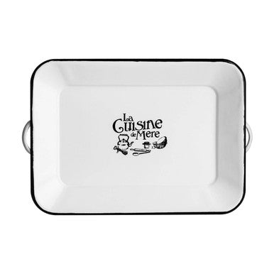 Orsina La Cuisine De Mere Serving Tray | White Enamel Vintage Decor