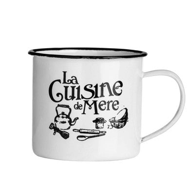 Orsina La Cuisine De Mere Ceramic Mug | White Enamel Finish Coffee Cup