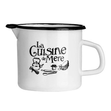 Orsina La Cuisine De Mere White Enamel Jug – French Style Cream Pitcher