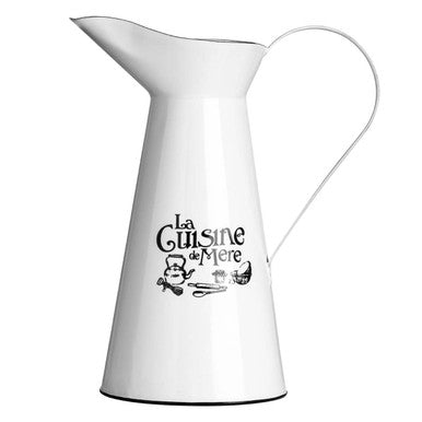 Orsina La Cuisine De Mere White Enamel Pitcher – French Serving Jug