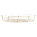 Orsina Cream Wire Bread Basket – Round Metal Serving Bowl for Table