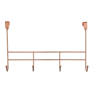 Orsina Rose Gold Over Door Hanger – 4 Hook Iron Storage Organizer