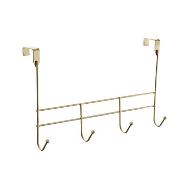 Orsina Over Door Hanger – 4 Hook Champagne Gold Iron Storage Rack