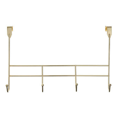 Orsina Over Door Hanger – 4 Hook Champagne Gold Iron Storage Rack