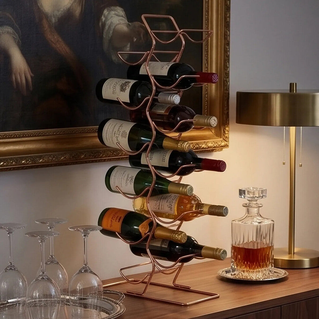 Orsina Wren 12-Tier Copper Wine Rack – Vertical Countertop Storage