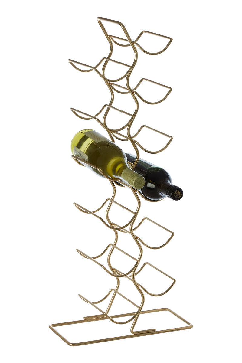 Orsina Wren 12 Bottle Wine Rack – Gold Iron Vertical Storage Stand