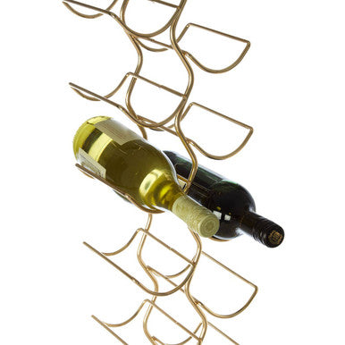 Orsina Wren 12 Bottle Wine Rack – Gold Iron Vertical Storage Stand