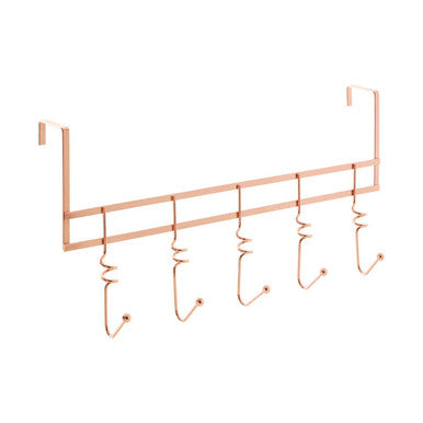 Orsina Jaxen Over Door 5 Hook Swirl Hanger – Copper Finish Iron