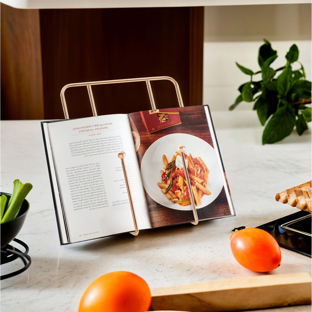 Orsina Reyna Copper Cookbook Stand – Iron Recipe and Tablet Holder