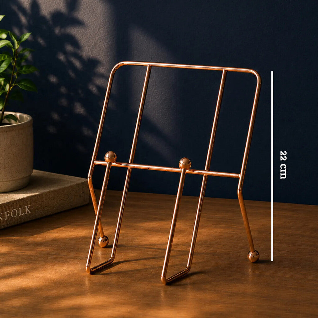 Orsina Reyna Copper Cookbook Stand – Iron Recipe and Tablet Holder