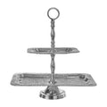 Orsina Bailey 2-Tier Cake Stand – Hammered Silver Aluminium Server