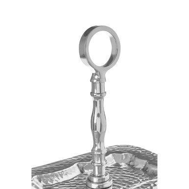 Orsina Bailey 2-Tier Cake Stand – Hammered Silver Aluminium Server