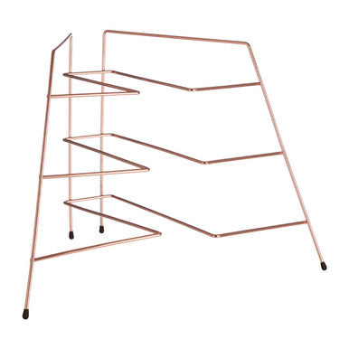 Orsina Rowan Copper Plated 3-Tier Corner Plate Rack Kitchen Organizer