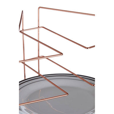 Orsina Rowan Copper Plated 3-Tier Corner Plate Rack Kitchen Organizer