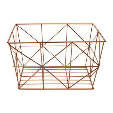 Orsina Vertex Copper Wire Basket – Tapered Geometric Kitchen Storage