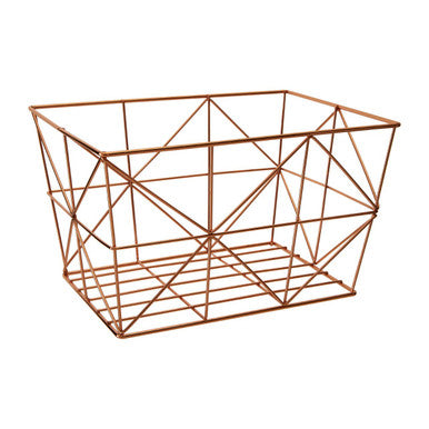 Orsina Vertex Copper Wire Basket – Tapered Geometric Kitchen Storage