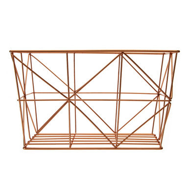 Orsina Vertex Copper Wire Basket – Tapered Geometric Kitchen Storage