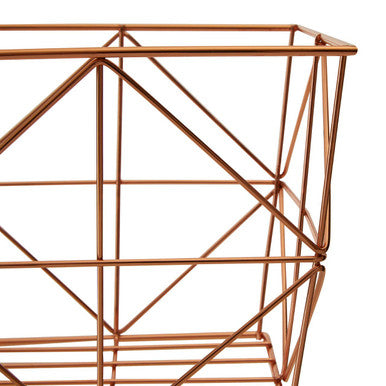 Orsina Vertex Copper Wire Basket – Tapered Geometric Kitchen Storage