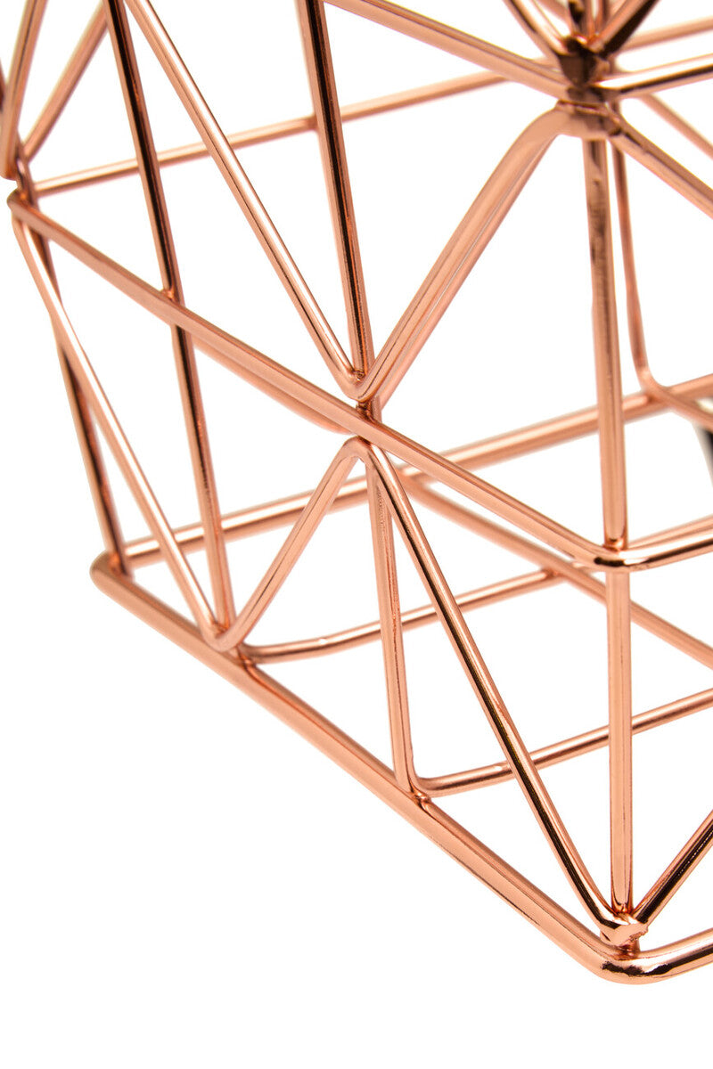 Orsina Vertex Copper Wire Basket – Zigzag Chevron Storage Organizer